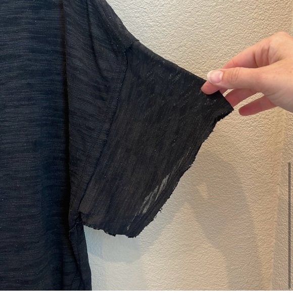 Free People We the Free Jordan Burnout Tee Shirt Oversized Boho V Neck Concert - Picture 6 of 9